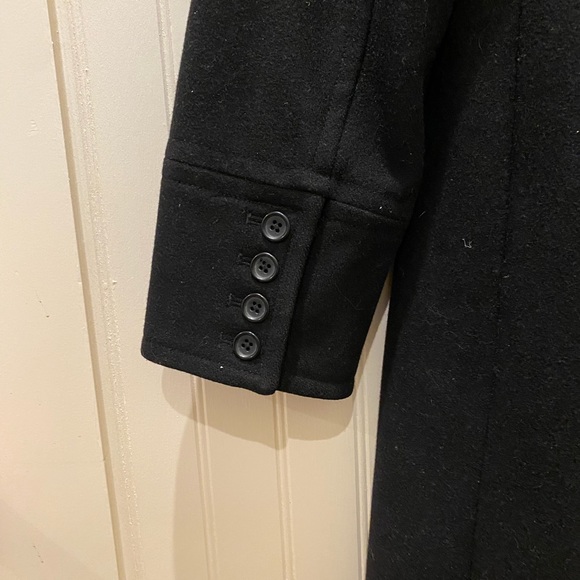J Crew factory Black Lady Day Coat 100% wool size 8 - Picture 10 of 11